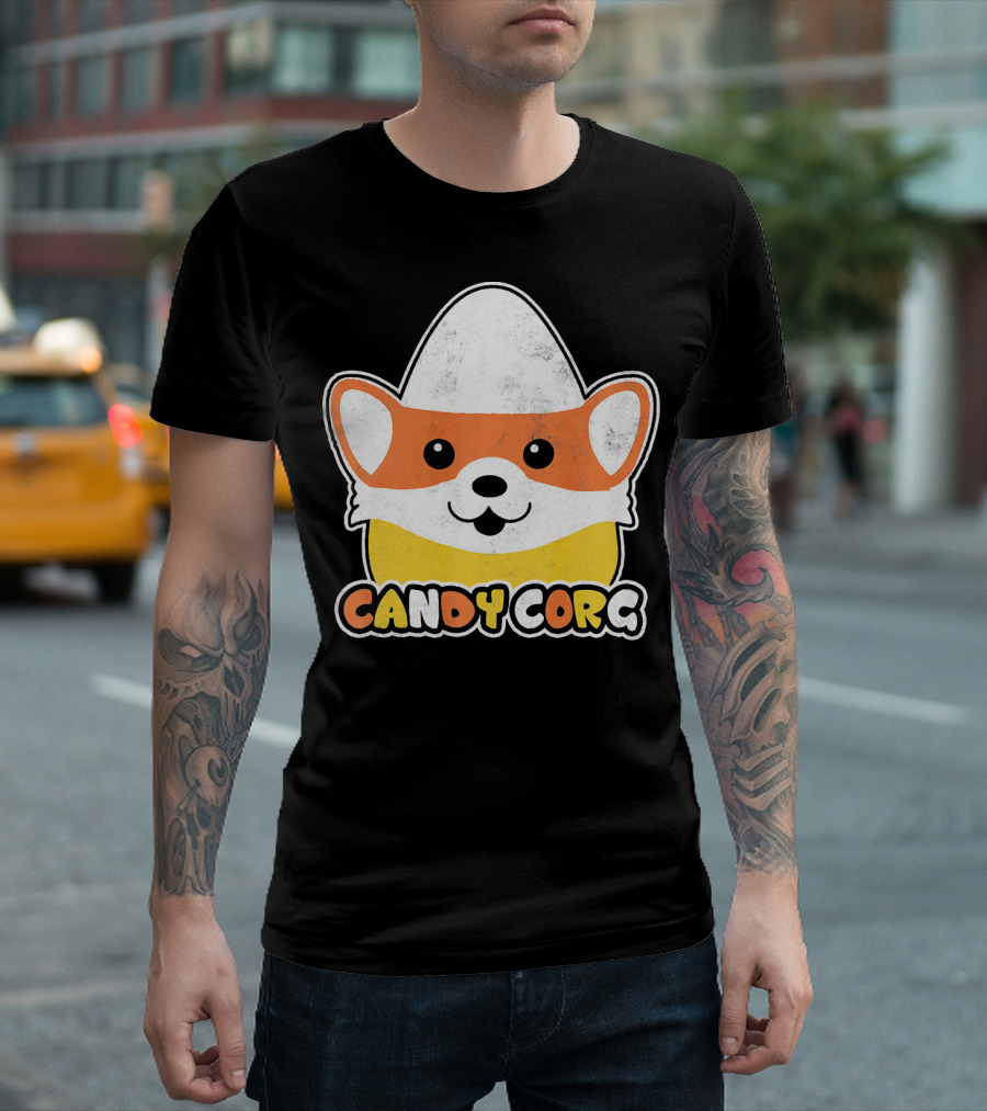 Candy Corn Corgi Halloween Dog Candy Corgi T-Shirt