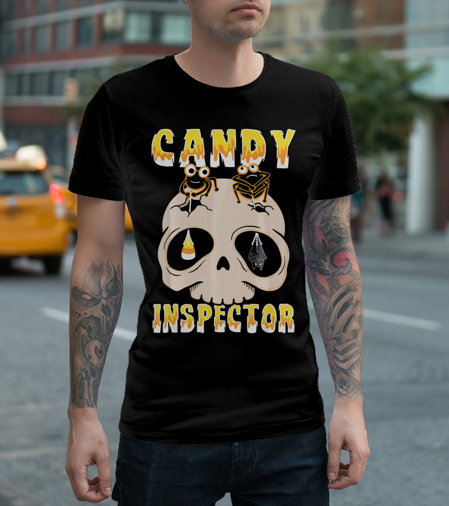 Candy Inspector Funny Skull Halloween Costume T-Shirt