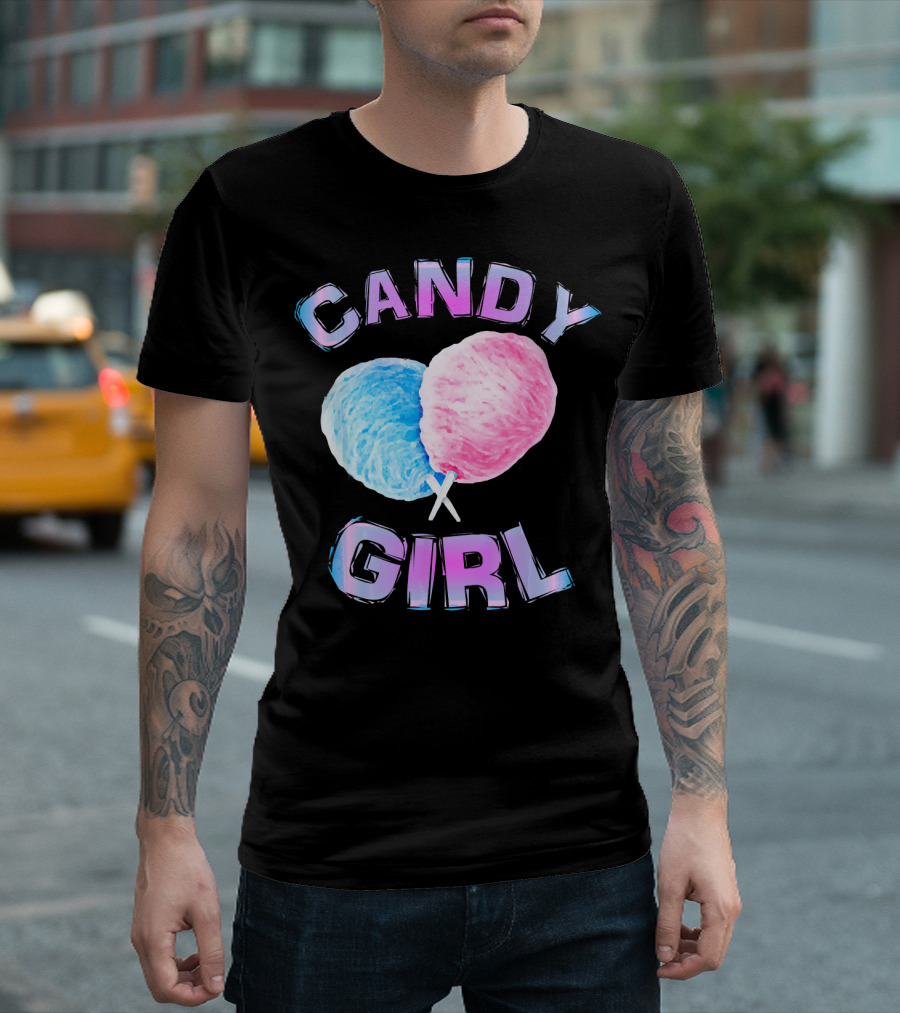 Candy Girl Cotton Candy Fun Girls Juniors T-Shirt