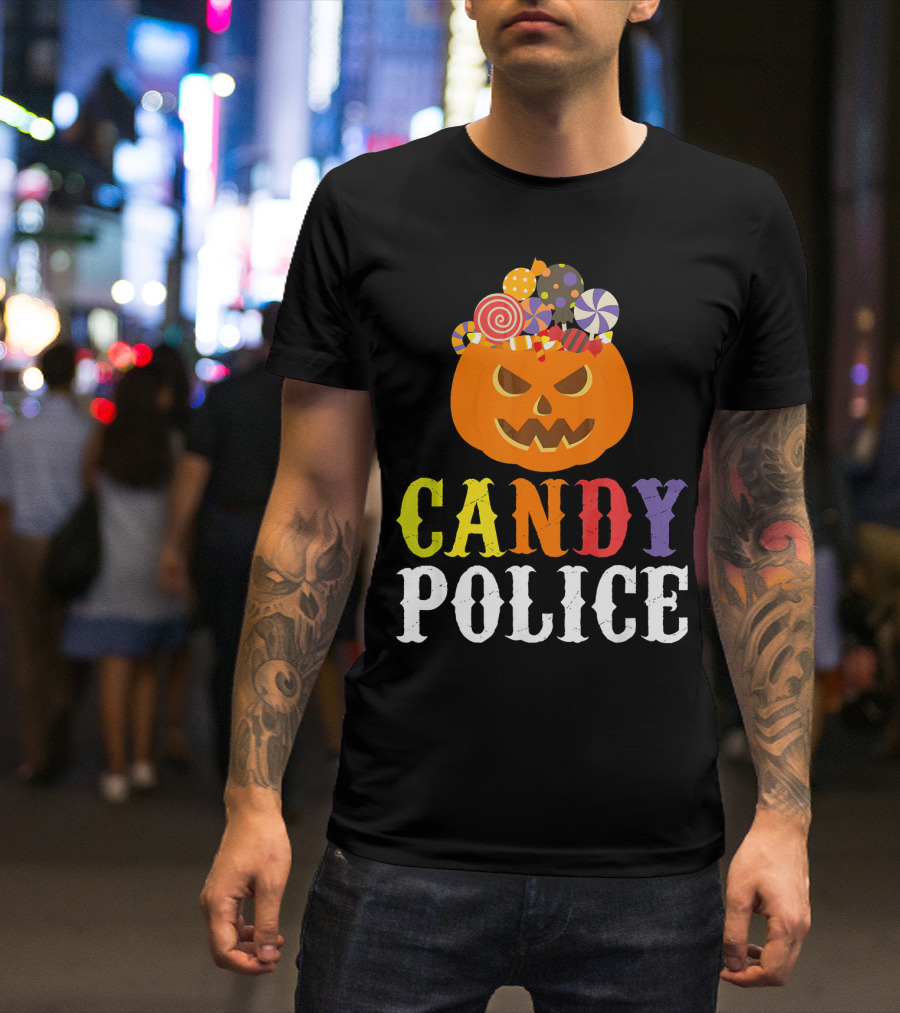 Candy Police Jack O Lantern Halloween Sweets T-Shirt