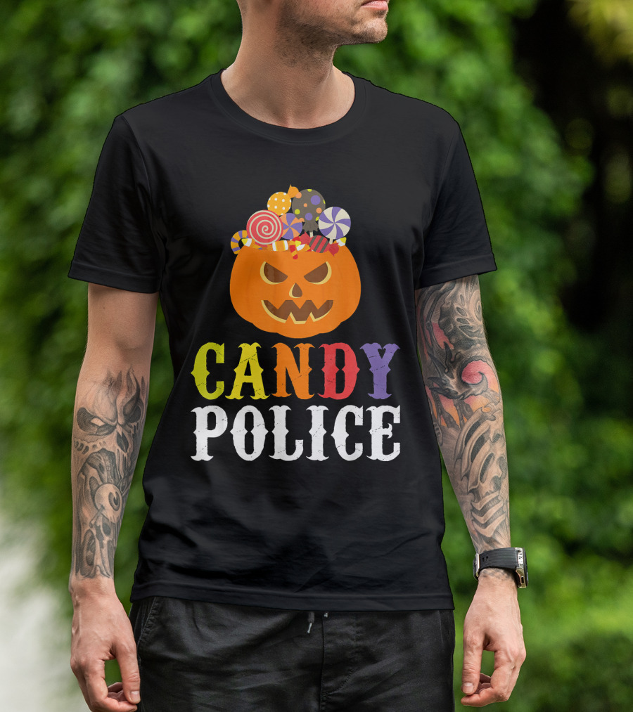 Candy Police Jack O Lantern Halloween Sweets T-Shirt
