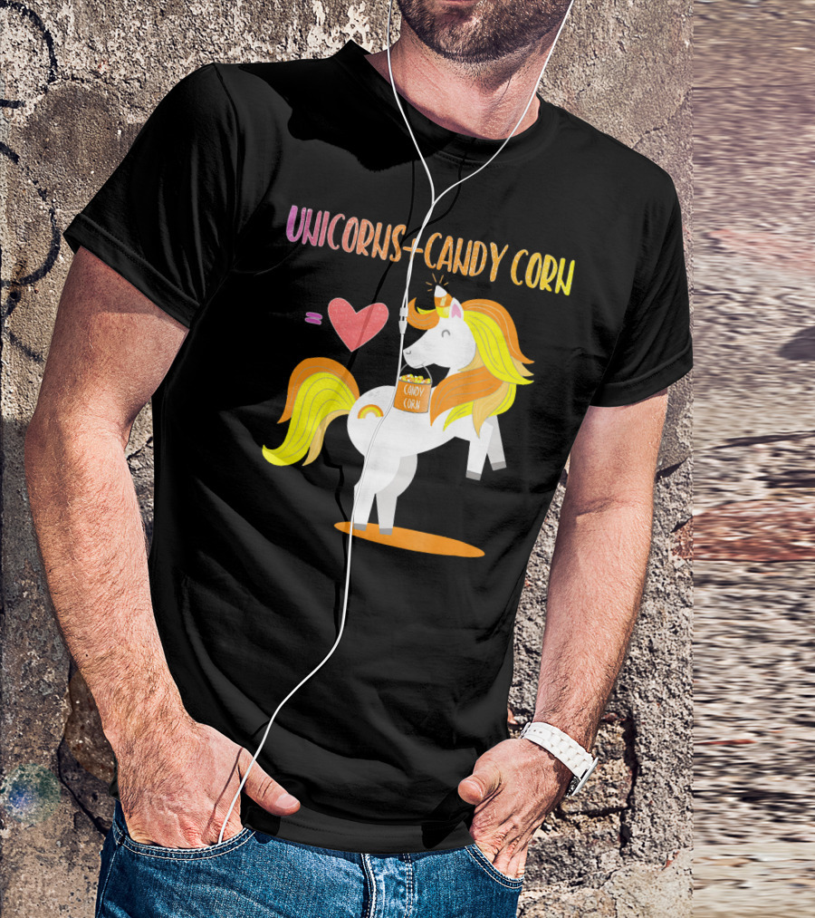 Unicorns Candy Corn Heart Equation T-Shirt