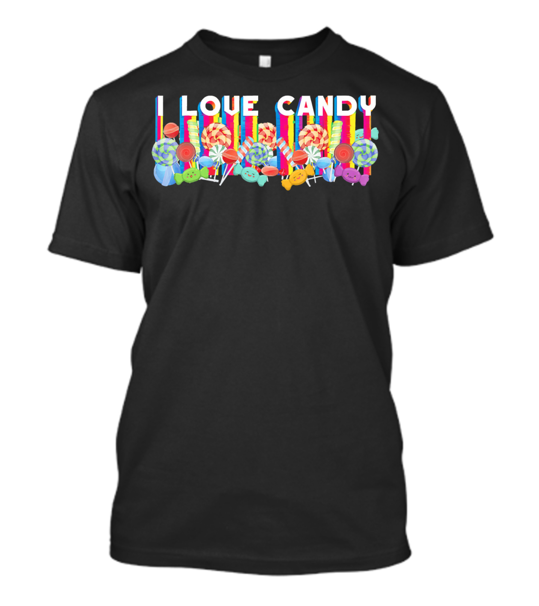 I Love Candy Halloween Rainbow Colors Lollipops And Sweets T-Shirt