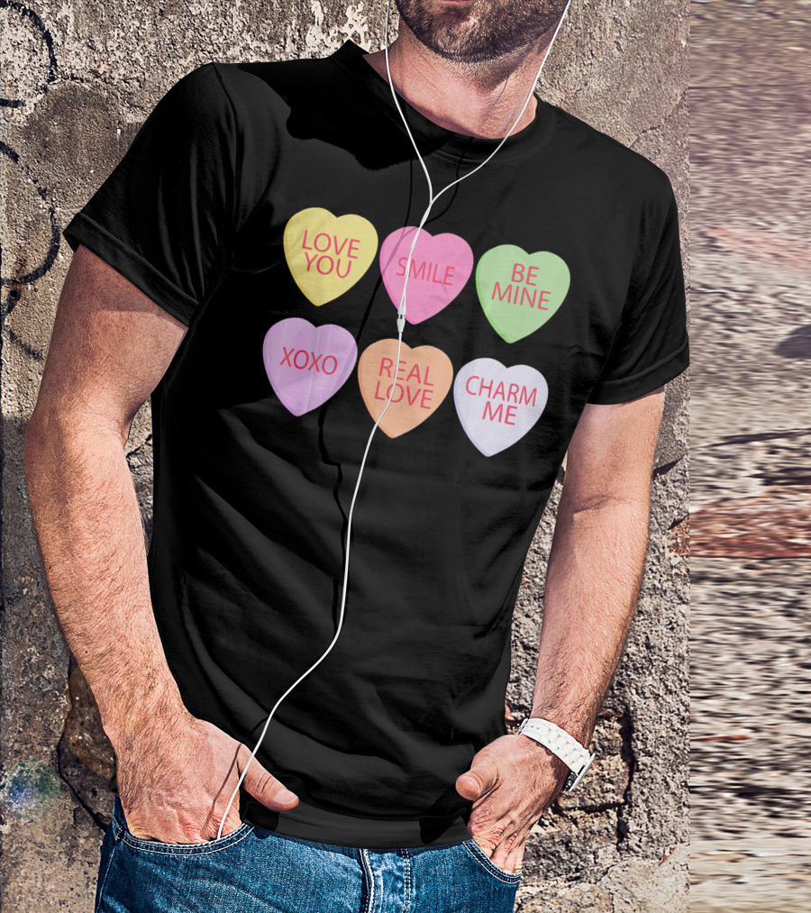 Valentines Sweetheart Cute Heart Love You Smile Be Mine XOXO Real Love Charm Me T-Shirt