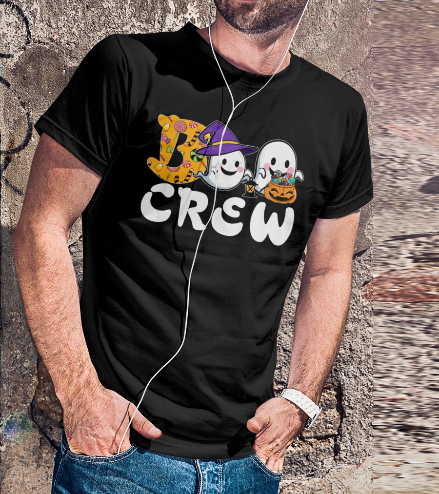 Boo Crew Halloween Witch Ghosts Candy Basket T-Shirt