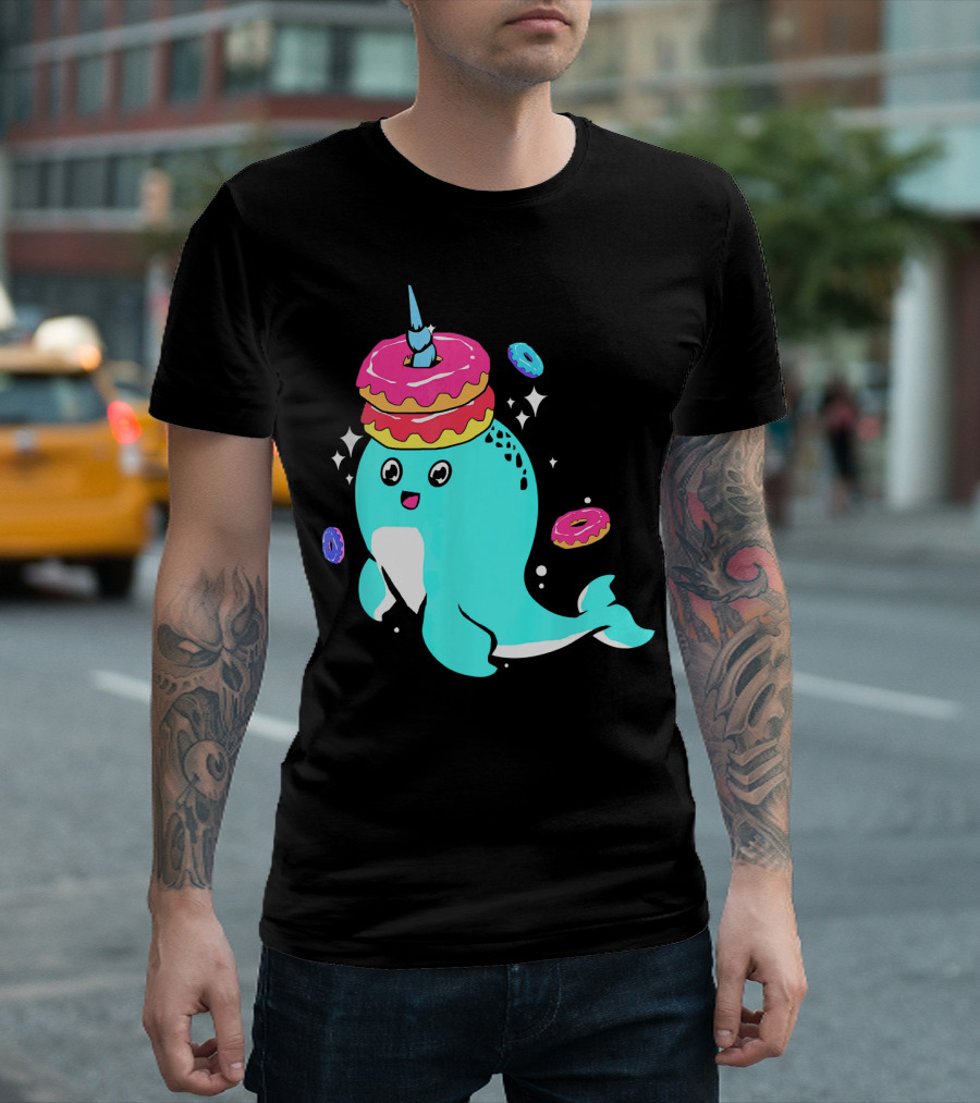 Narwhal Donut Candy Sprinkle Bakery Whale T-Shirt