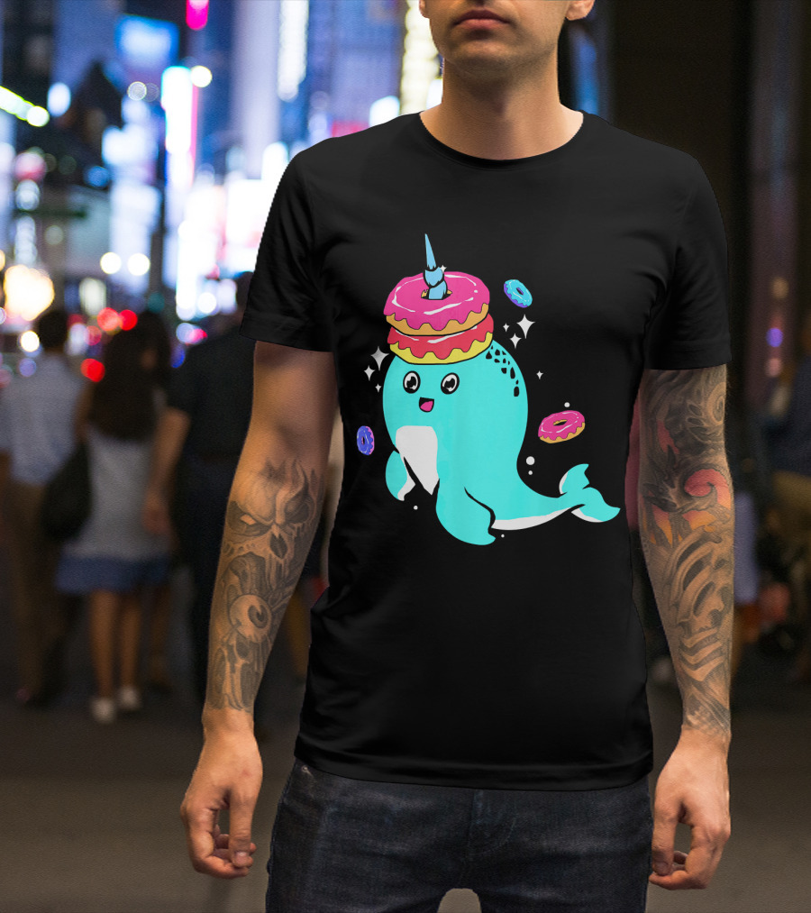 Narwhal Donut Candy Sprinkle Bakery Whale T-Shirt