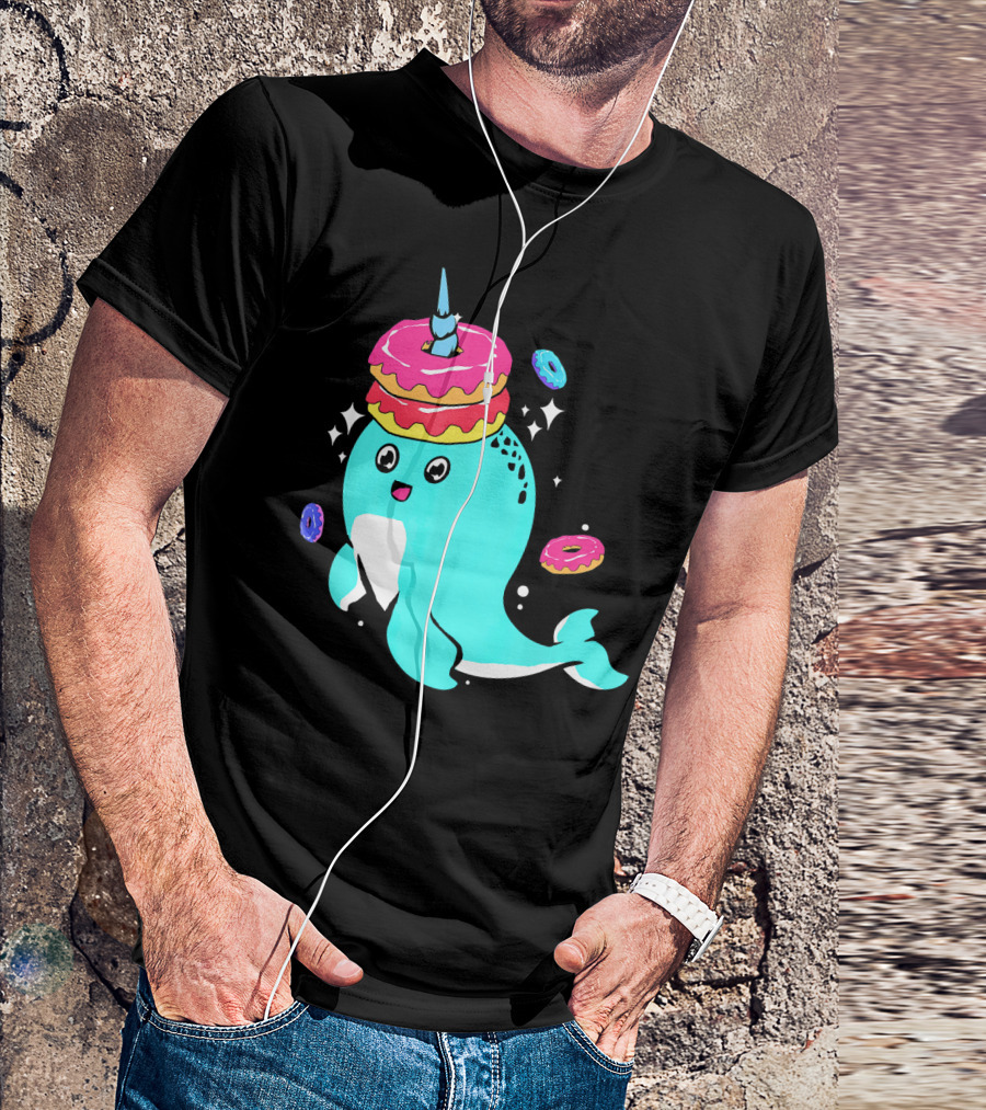 Narwhal Donut Candy Sprinkle Bakery Whale T-Shirt