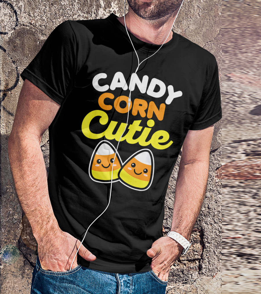 Candy Corn Cutie Halloween Smiling Kawaii Candy Corn Characters T-Shirt