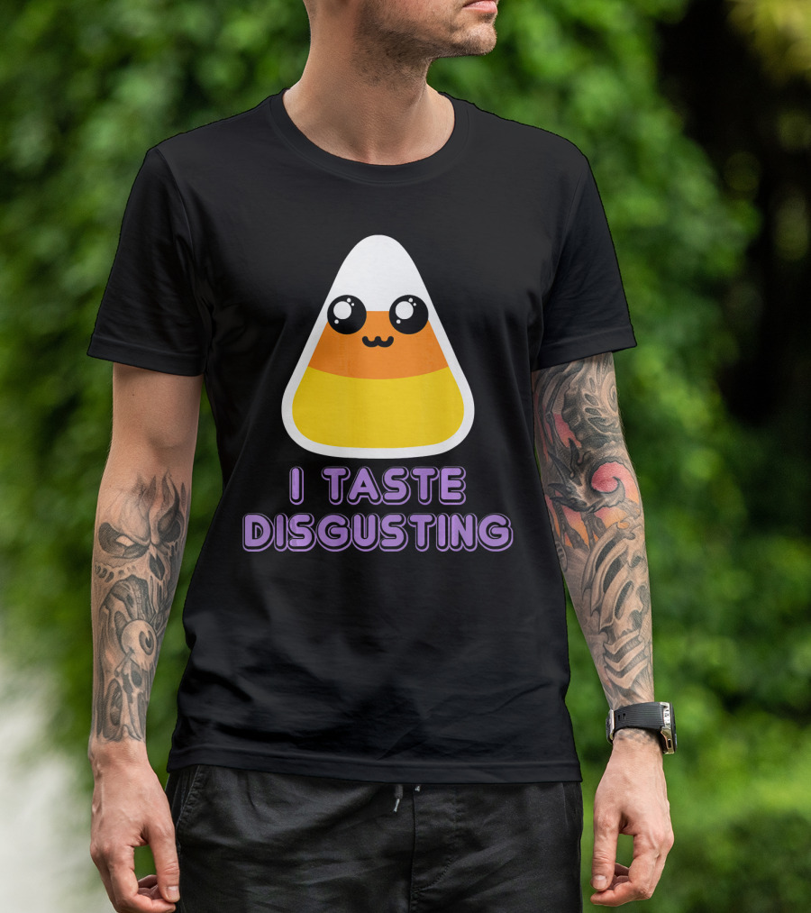 I Taste Disgusting Cute Candy Corn With Kawaii Eyes And Smile T-Shirt