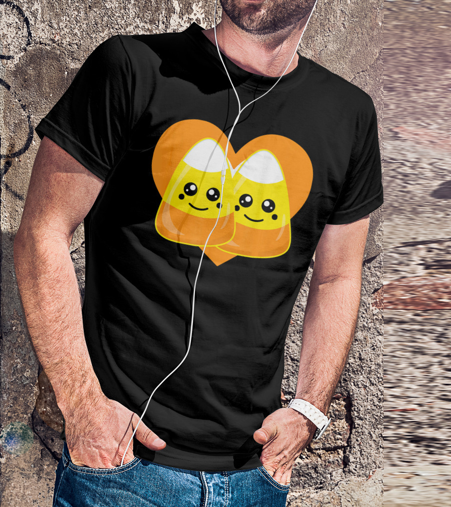 Love Candy Corn Cute Heart Kawaii Candy Corn Duo T-Shirt