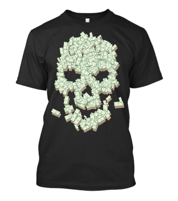 Dollar Skull Skeleton Money Stack T-Shirt