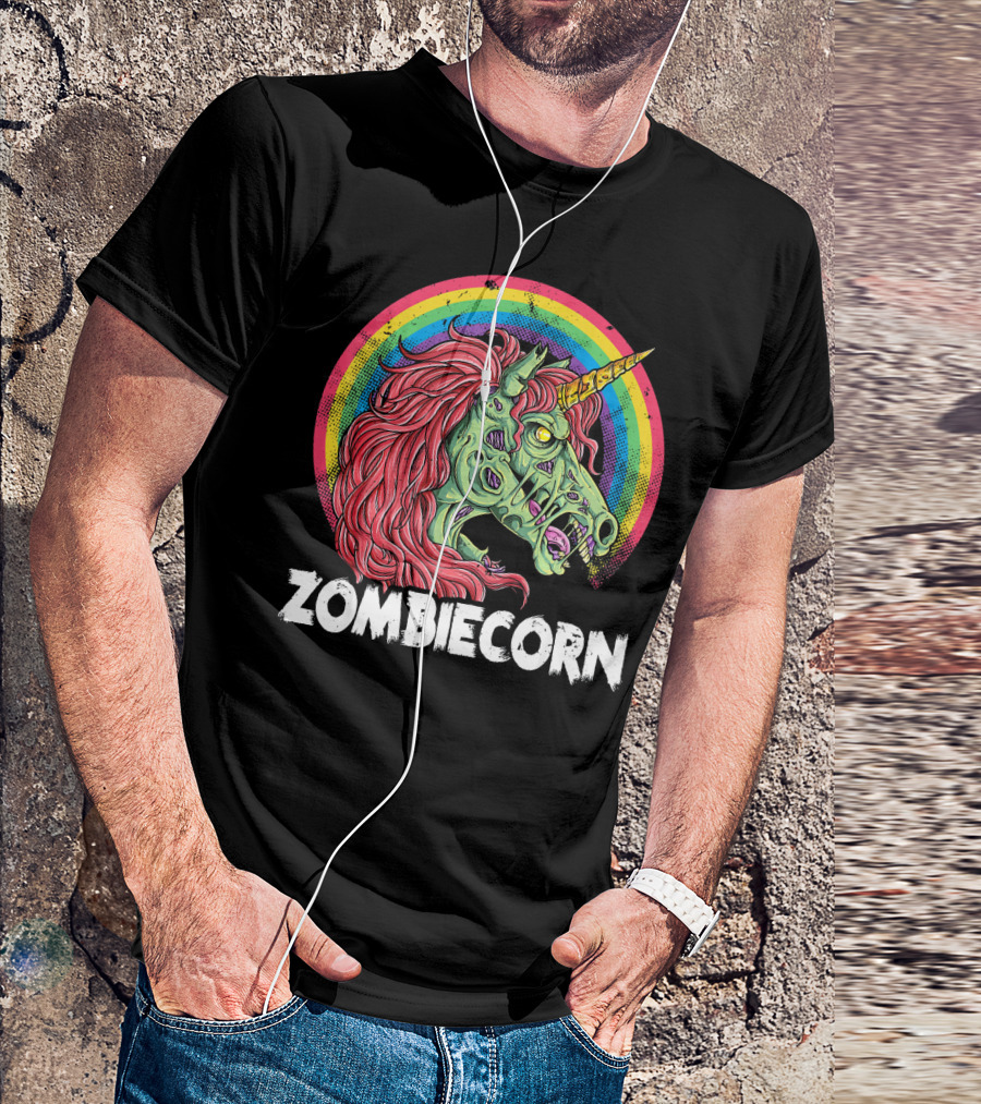 Zombiecorn Unicorn Zombie Rainbow T-Shirt