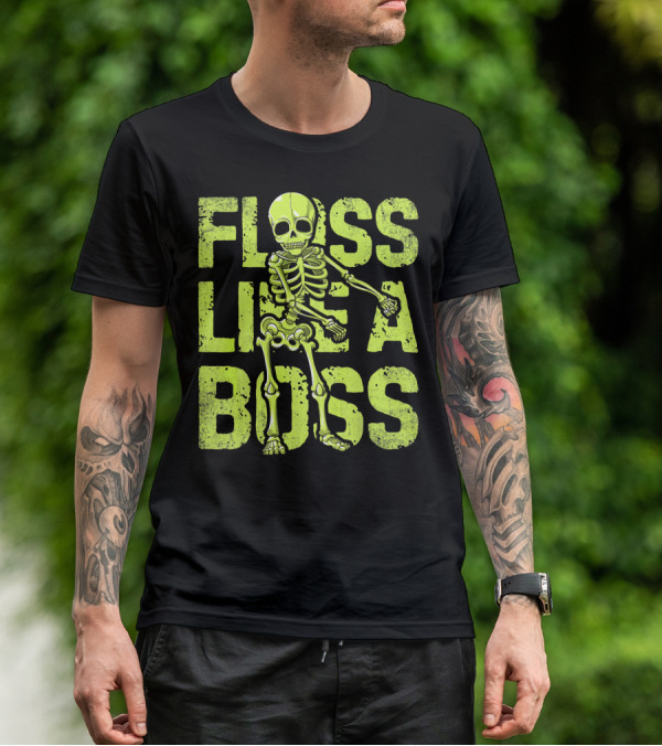 Floss Like A Boss Neon Skeleton Dance T-Shirt