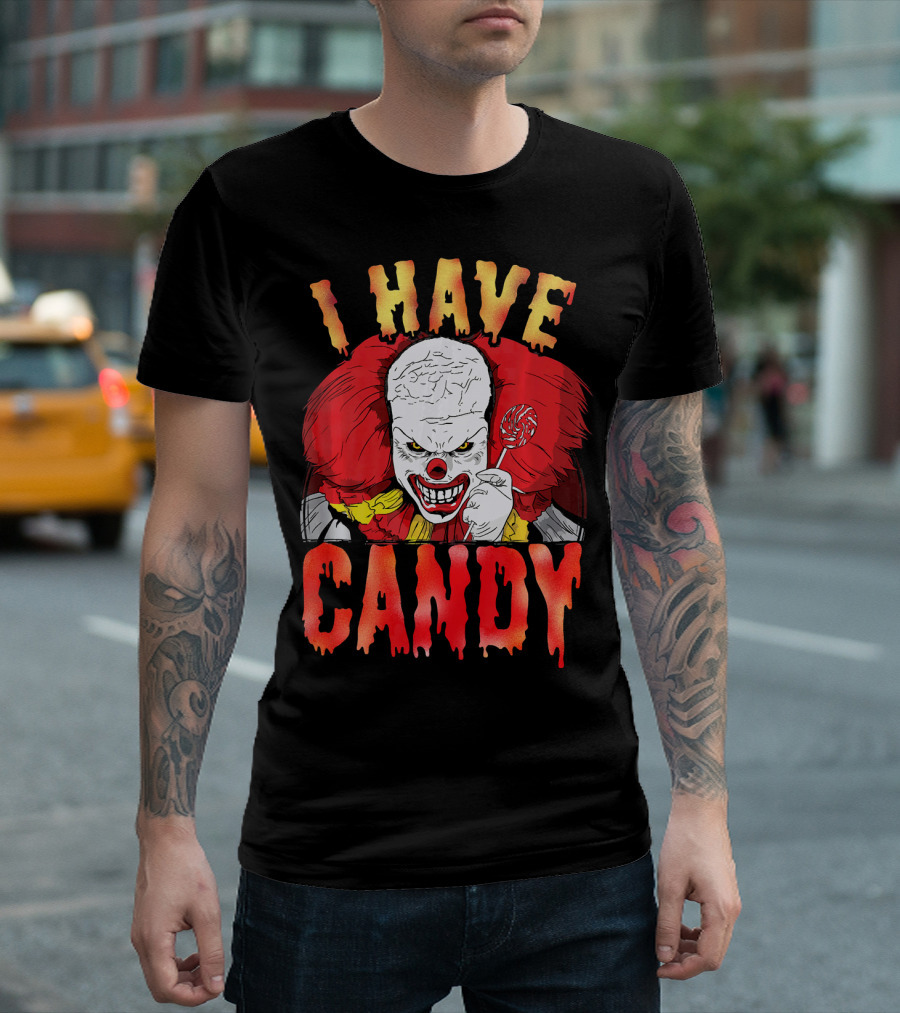 Halloween Scary Clown I Have Candy Horror T-Shirt