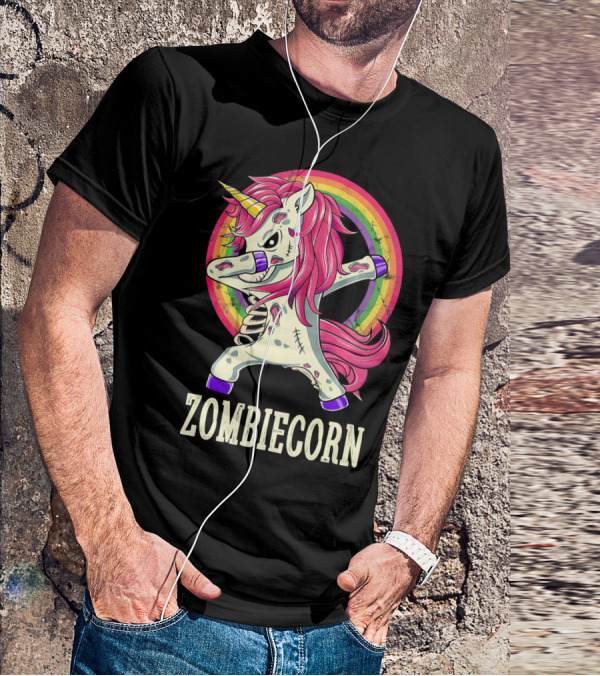 Zombiecorn Dab Dance Unicorn With Rainbow T-Shirt