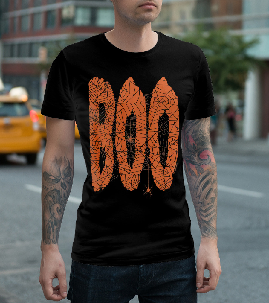 Boo Spider Web Halloween Fun Spooky T-Shirt