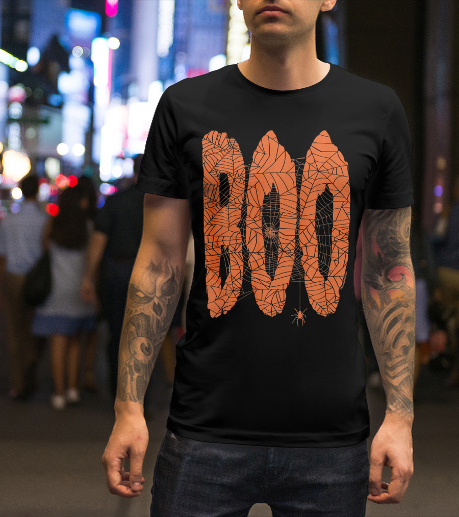 Boo Spider Web Halloween Fun Spooky T-Shirt