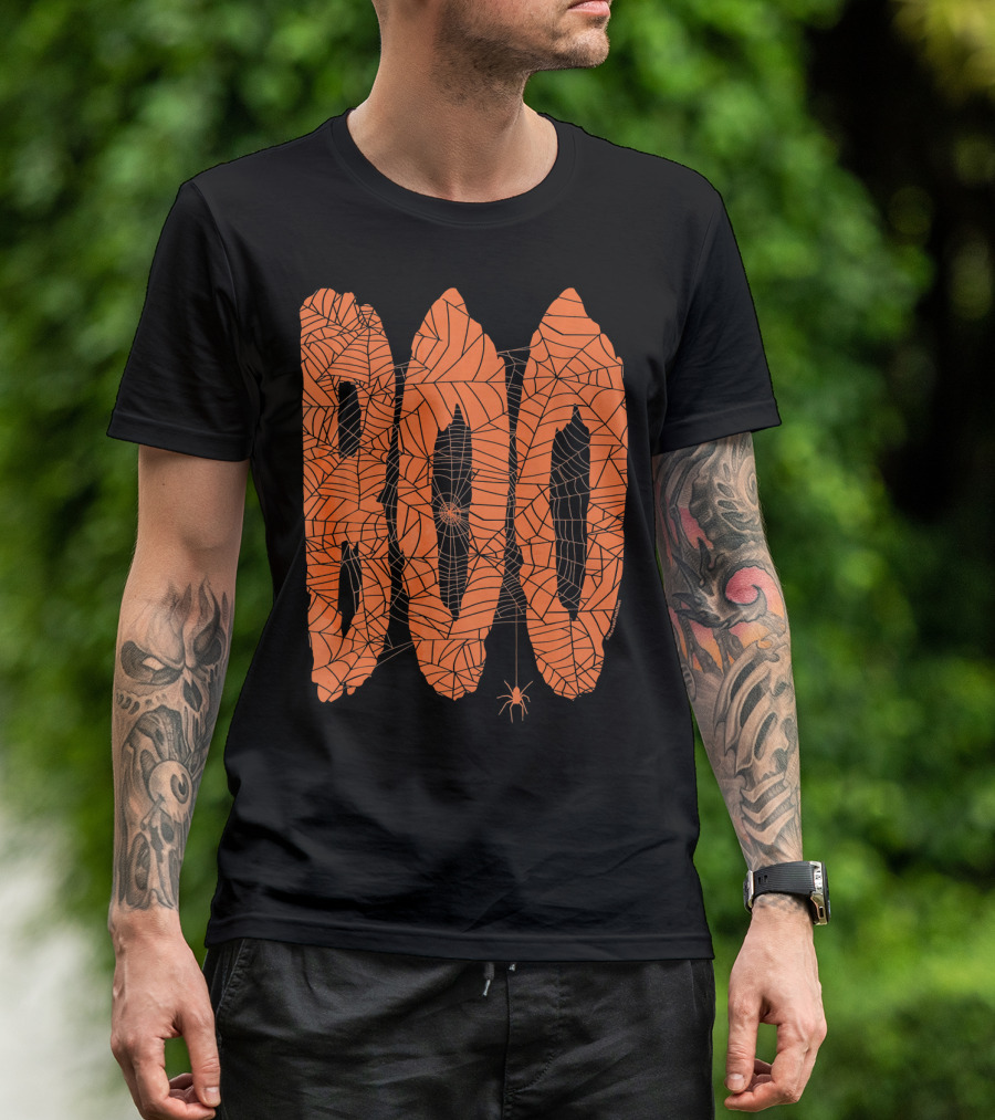 Boo Spider Web Halloween Fun Spooky T-Shirt
