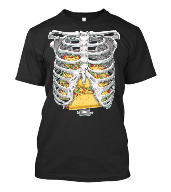 Skeleton Rib Cage Halloween Taco Ribcage T-Shirt