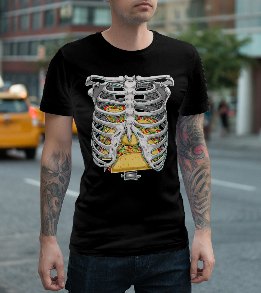 Skeleton Rib Cage Halloween Taco Ribcage T-Shirt
