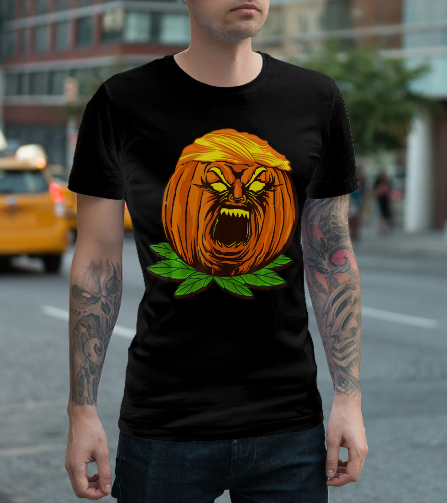 Funny Trumpkin Donald Trump Pumpkin Halloween Mashup T-Shirt