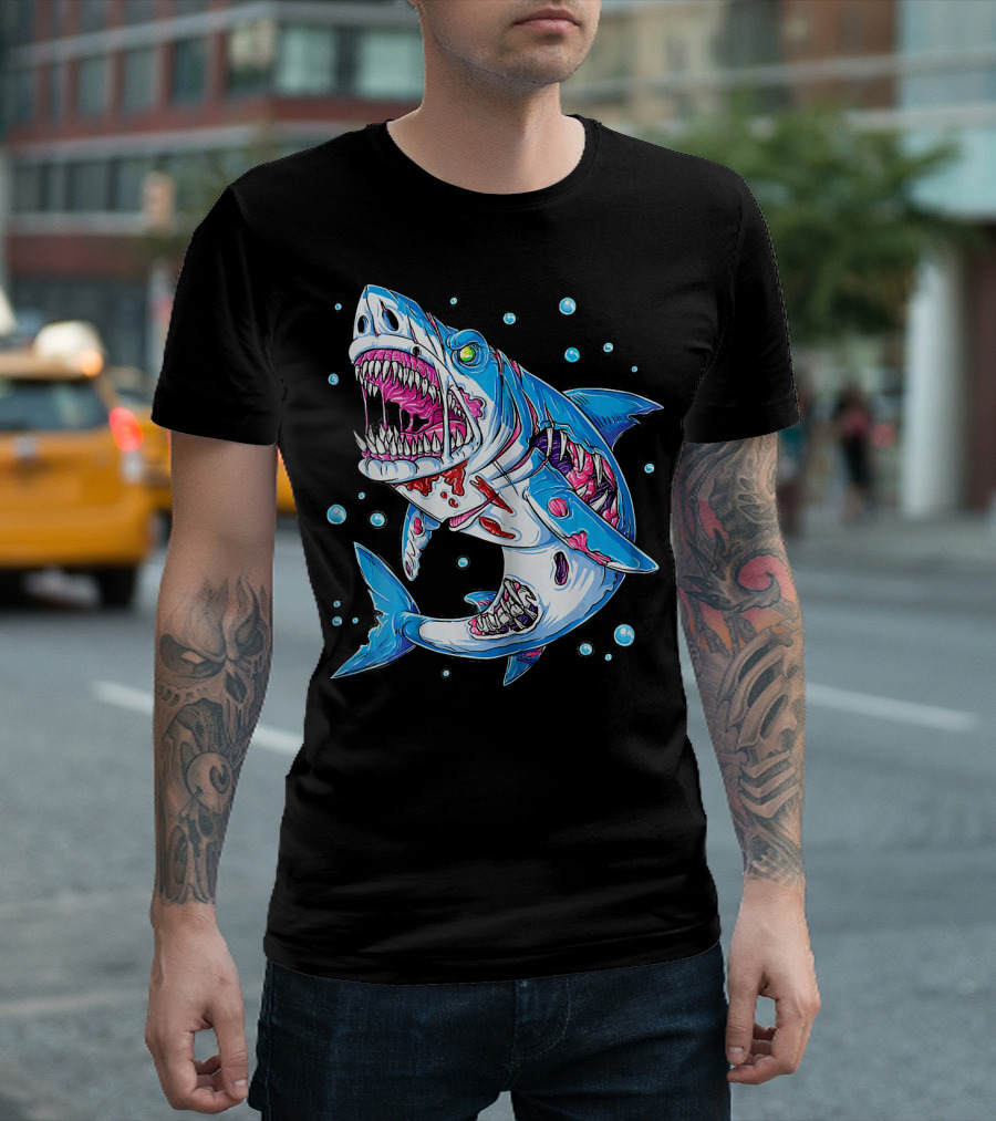 Jawsome Shark Zombie Halloween Zombies Attack T-Shirt