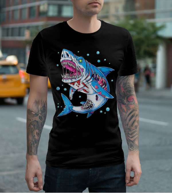 Jawsome Shark Zombie Halloween Zombies Attack T-Shirt