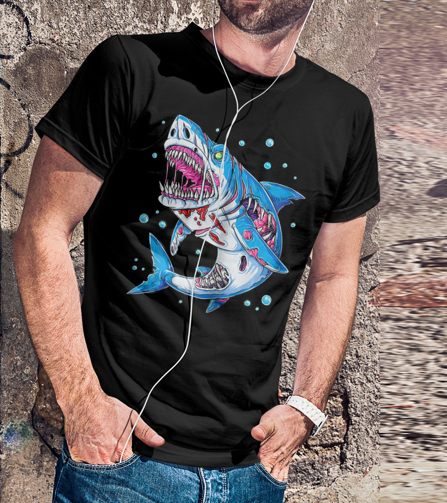 Jawsome Shark Zombie Halloween Zombies Attack T-Shirt