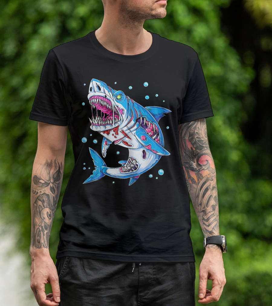 Jawsome Shark Zombie Halloween Zombies Attack T-Shirt