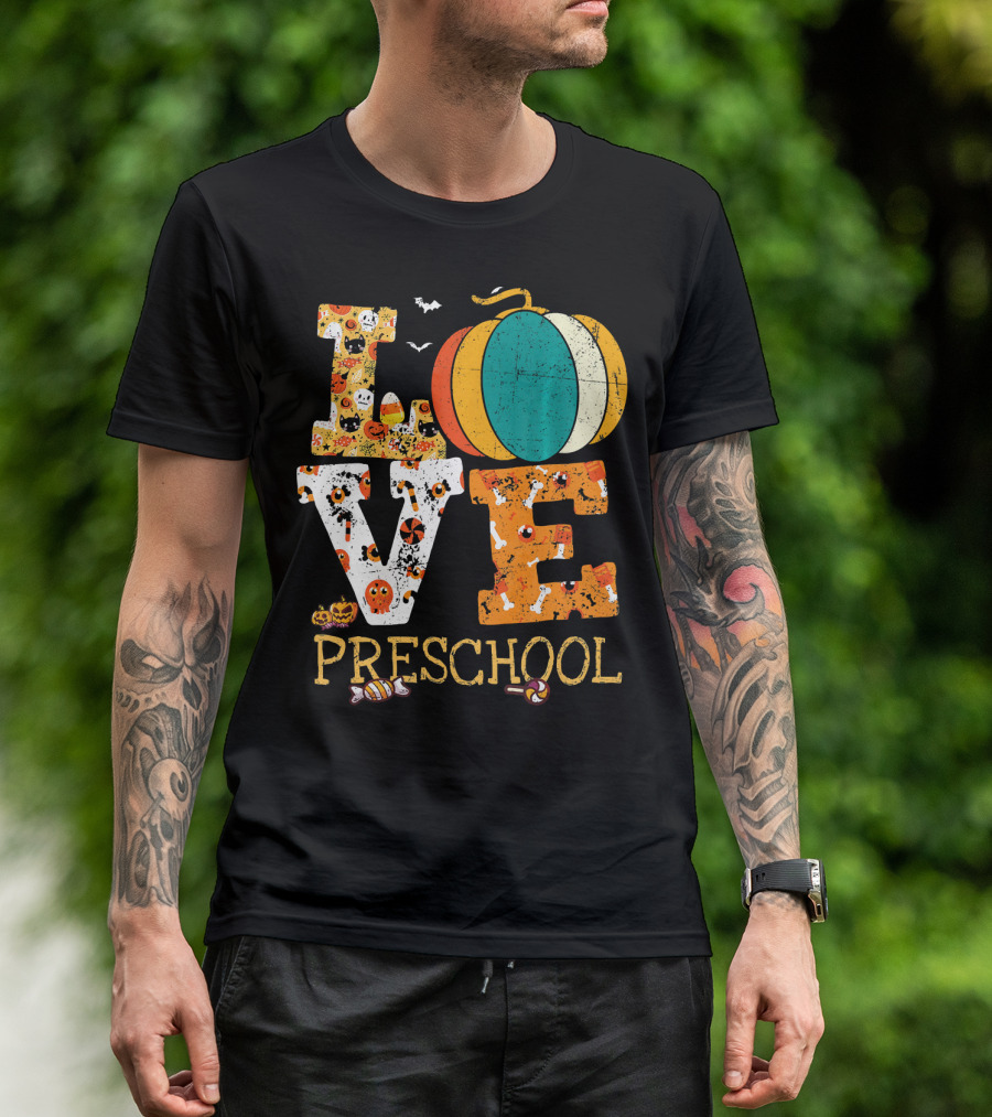 Love Preschool Halloween Pumpkin Candy Fun T-Shirt