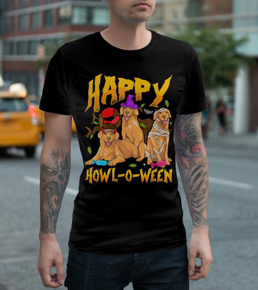 HAPPY HOWL-O-WEEN HALLOWEEN GOLDEN RETRIEVER T-Shirt