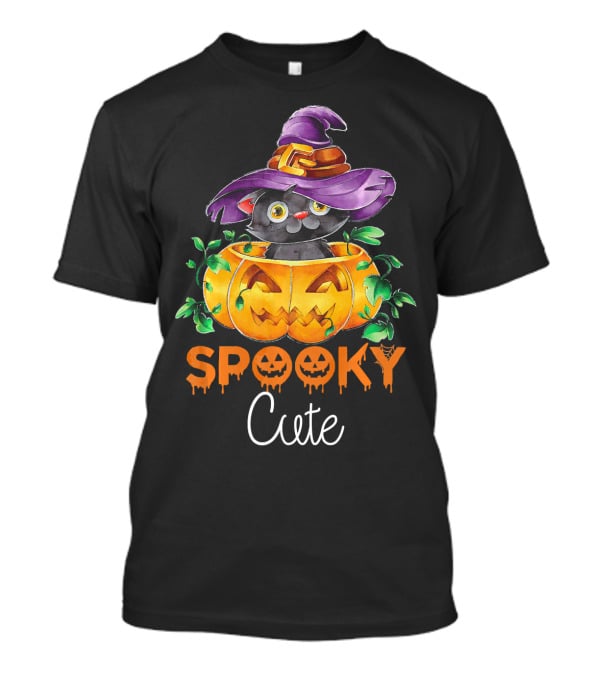 Spooky Cute Halloween Kitten In Pumpkin T-Shirt