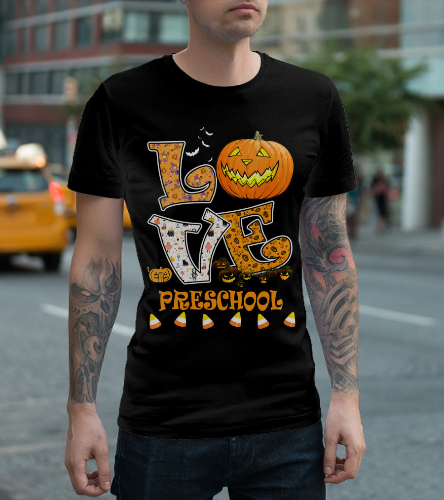 Halloween Pumpkin Love Preschool Candy Corn T-Shirt