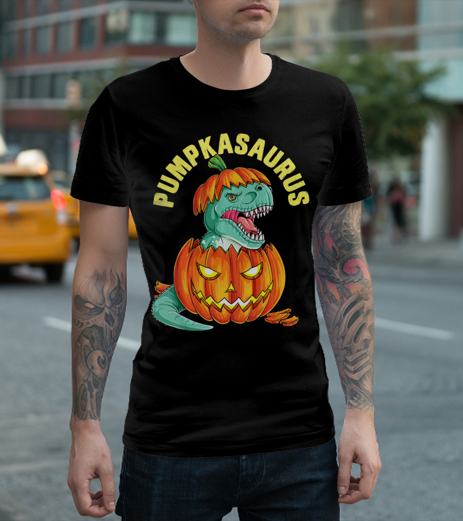 Halloween Kids Pumpkasaurus Dinosaur Pumpkin T-Shirt