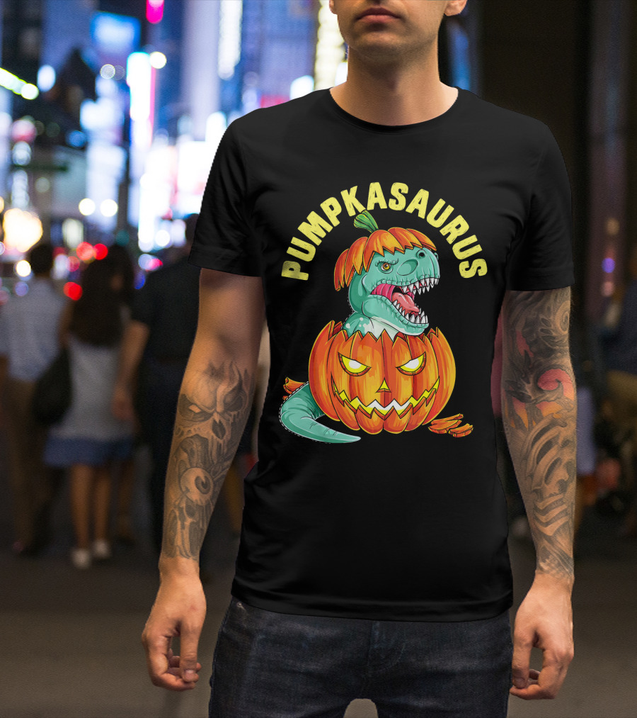Halloween Kids Pumpkasaurus Dinosaur Pumpkin T-Shirt
