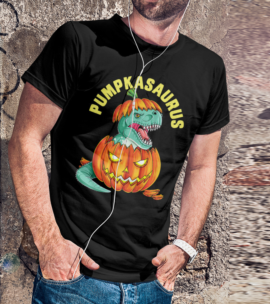 Halloween Kids Pumpkasaurus Dinosaur Pumpkin T-Shirt