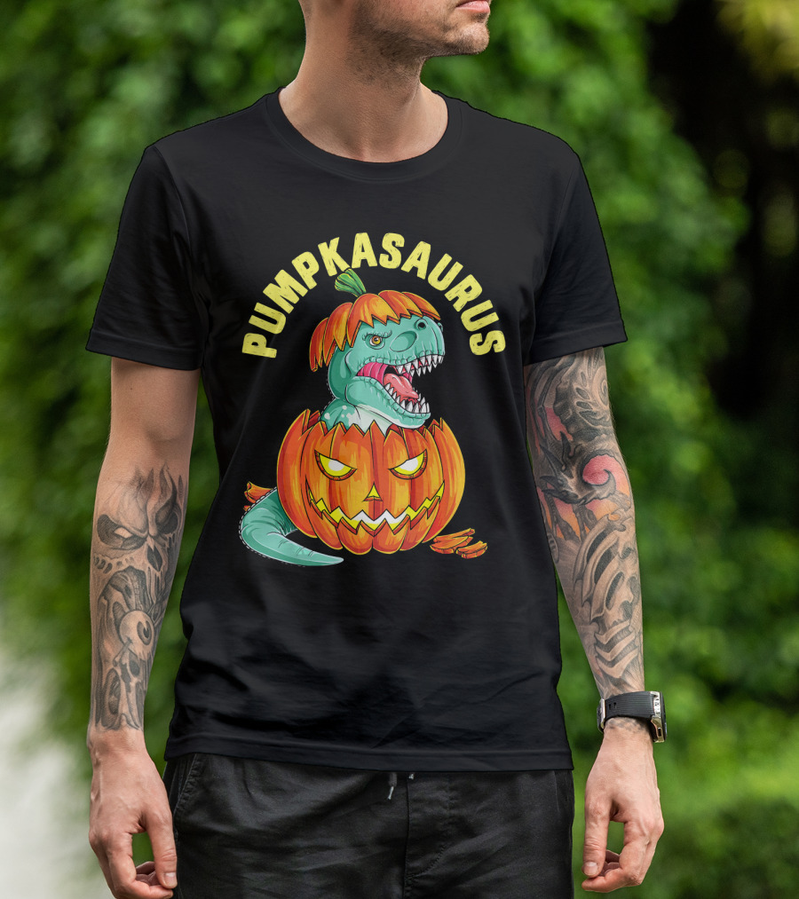 Halloween Kids Pumpkasaurus Dinosaur Pumpkin T-Shirt