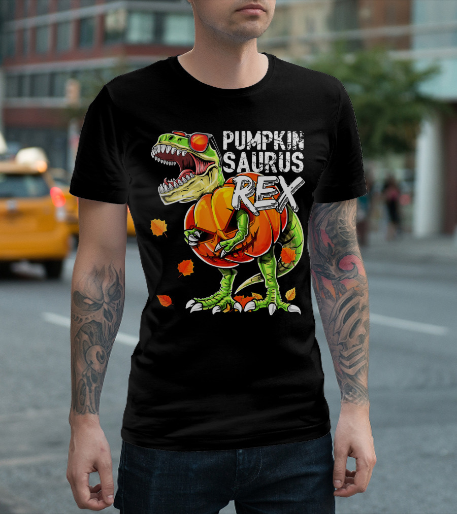 Pumpkinsaurus Rex Halloween Dinosaur Pumpkin Jack O Lantern T-Shirt