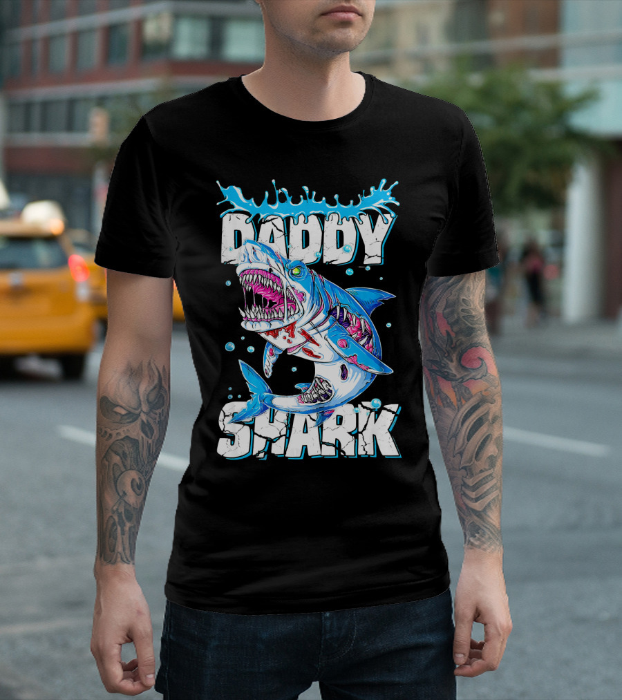 Daddy Shark Zombie Halloween T-Shirt