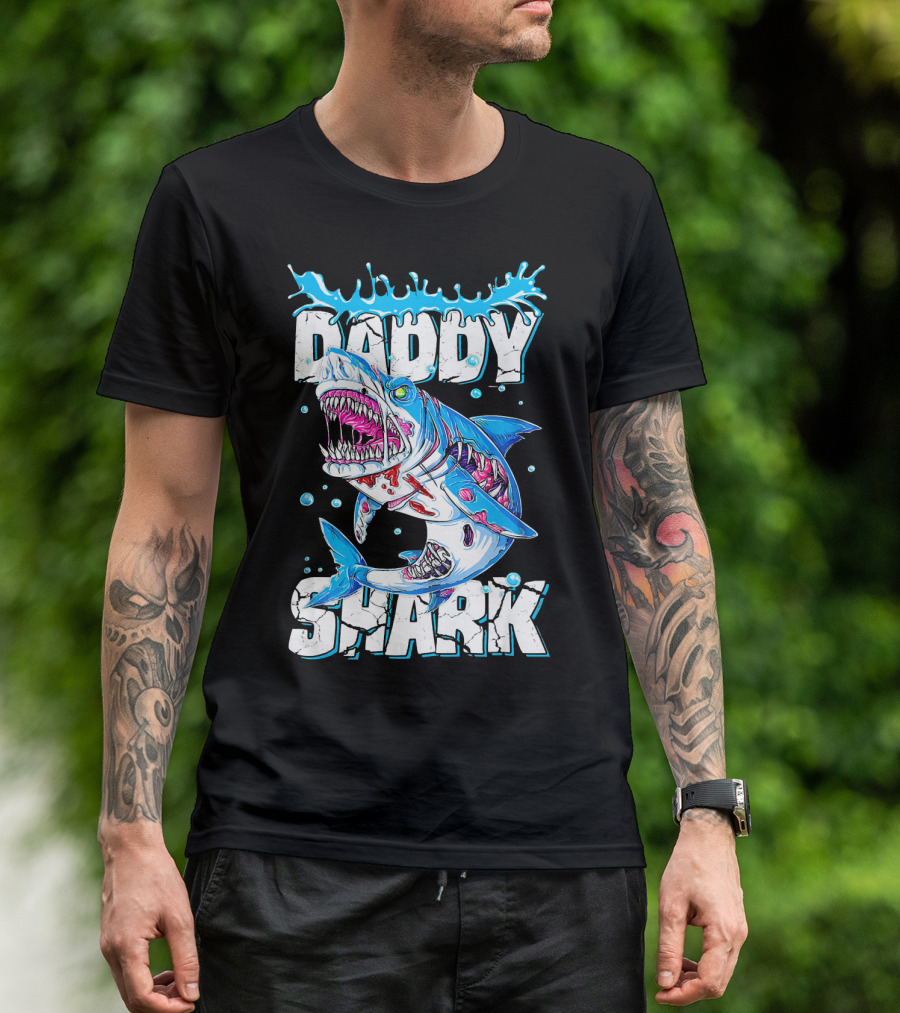 Daddy Shark Zombie Halloween T-Shirt