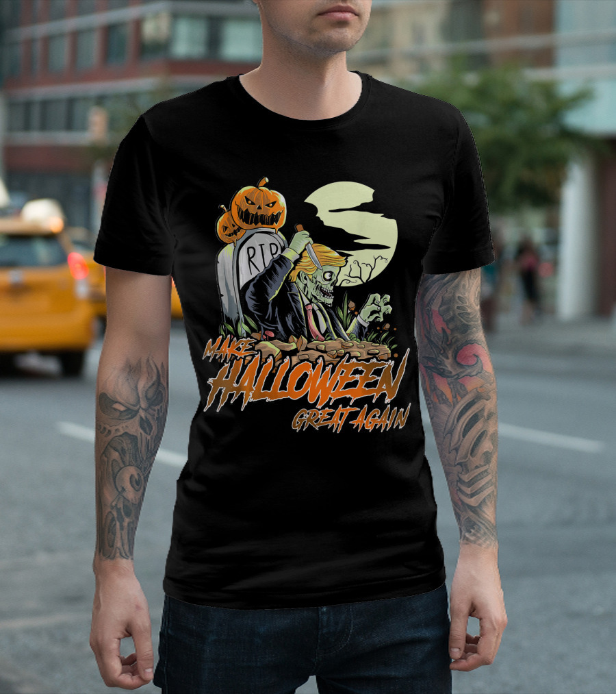 Make Halloween Great Again Funny Zombie Trump Horror T-Shirt