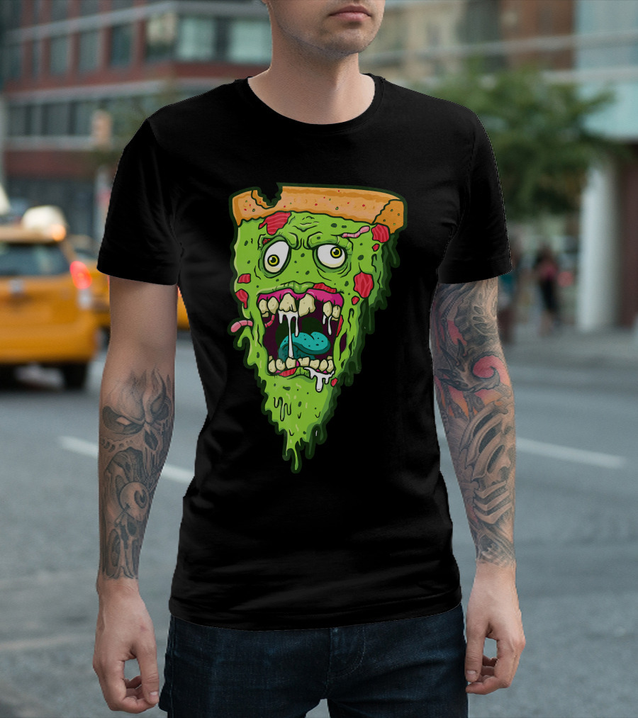 Pizza Zombie Monster Slice Fun T-Shirt