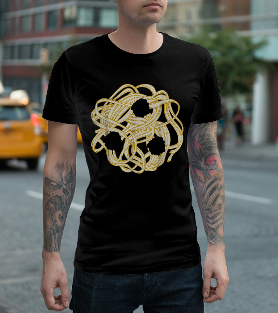 Funny Halloween Costume Spaghetti Meatball Face Plate T-Shirt