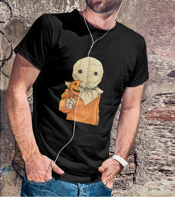Trick R Treat Sam With Pumpkin Lollipop Cute Funny Halloween T-Shirt