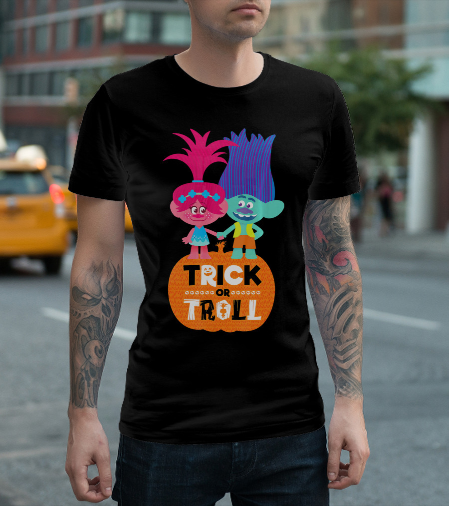 Trick or Troll DreamWorks Trolls Halloween Pumpkin T-Shirt