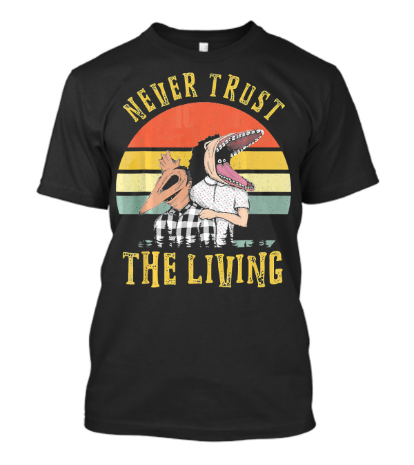Never Trust The Living Retro Vintage Sun Beetlejuice Icons T-Shirt