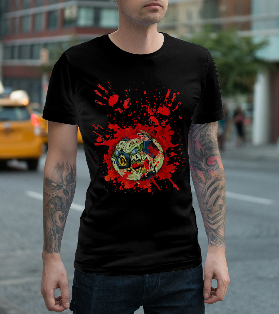 Zombie Soccer Ball Splatter T-Shirt
