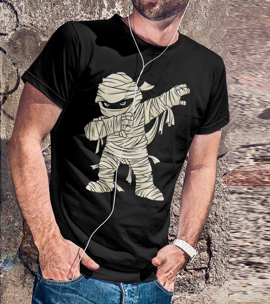 Dabbing Mummy Costume Dance Halloween Humor T-Shirt