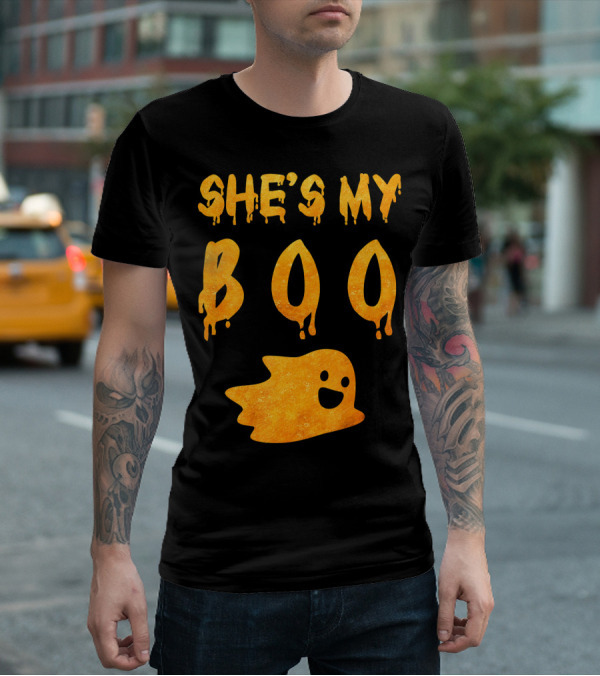 She's My Boo Funny Couples Halloween Costume T-Shirt